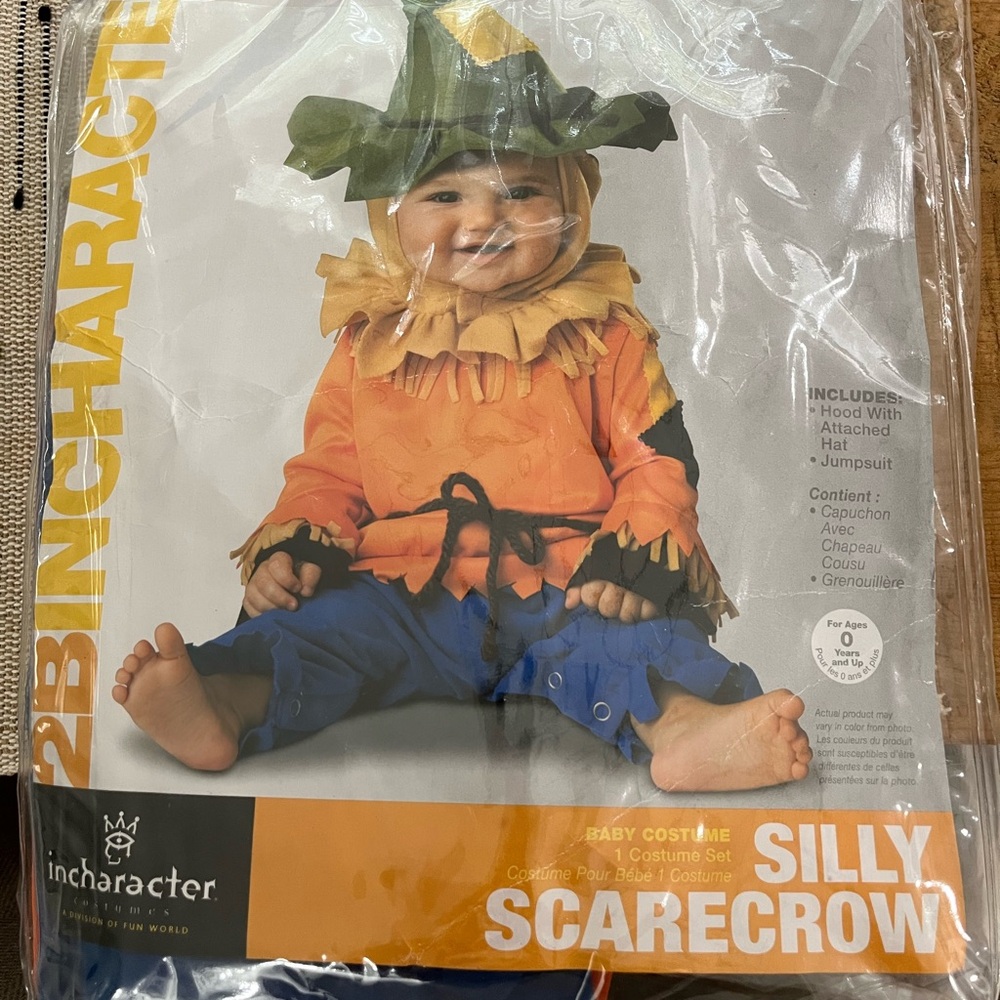 Scarecrow Baby Costume - Orange and Blue